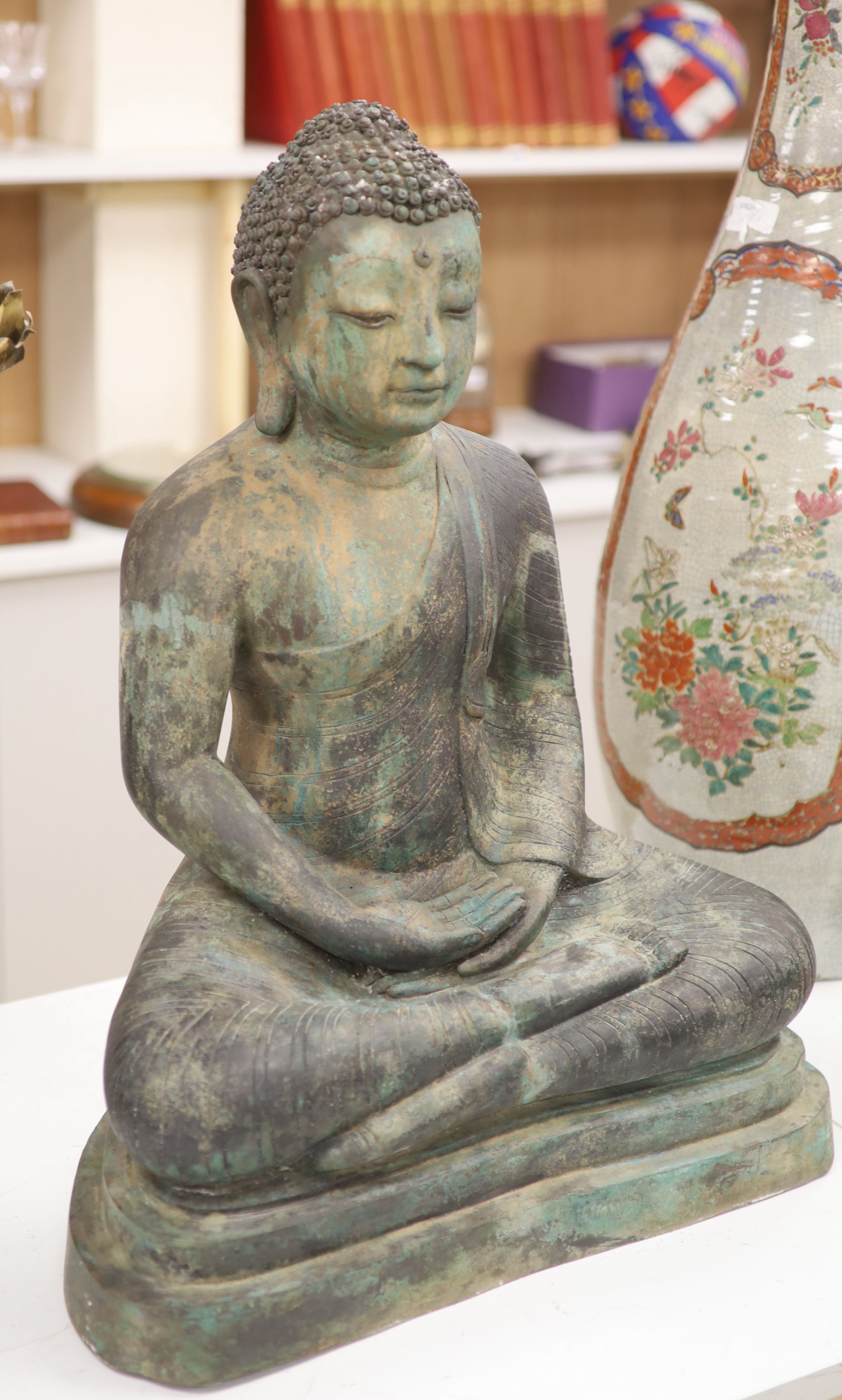 A Sino Tibetan bronze buddha, height 65cm